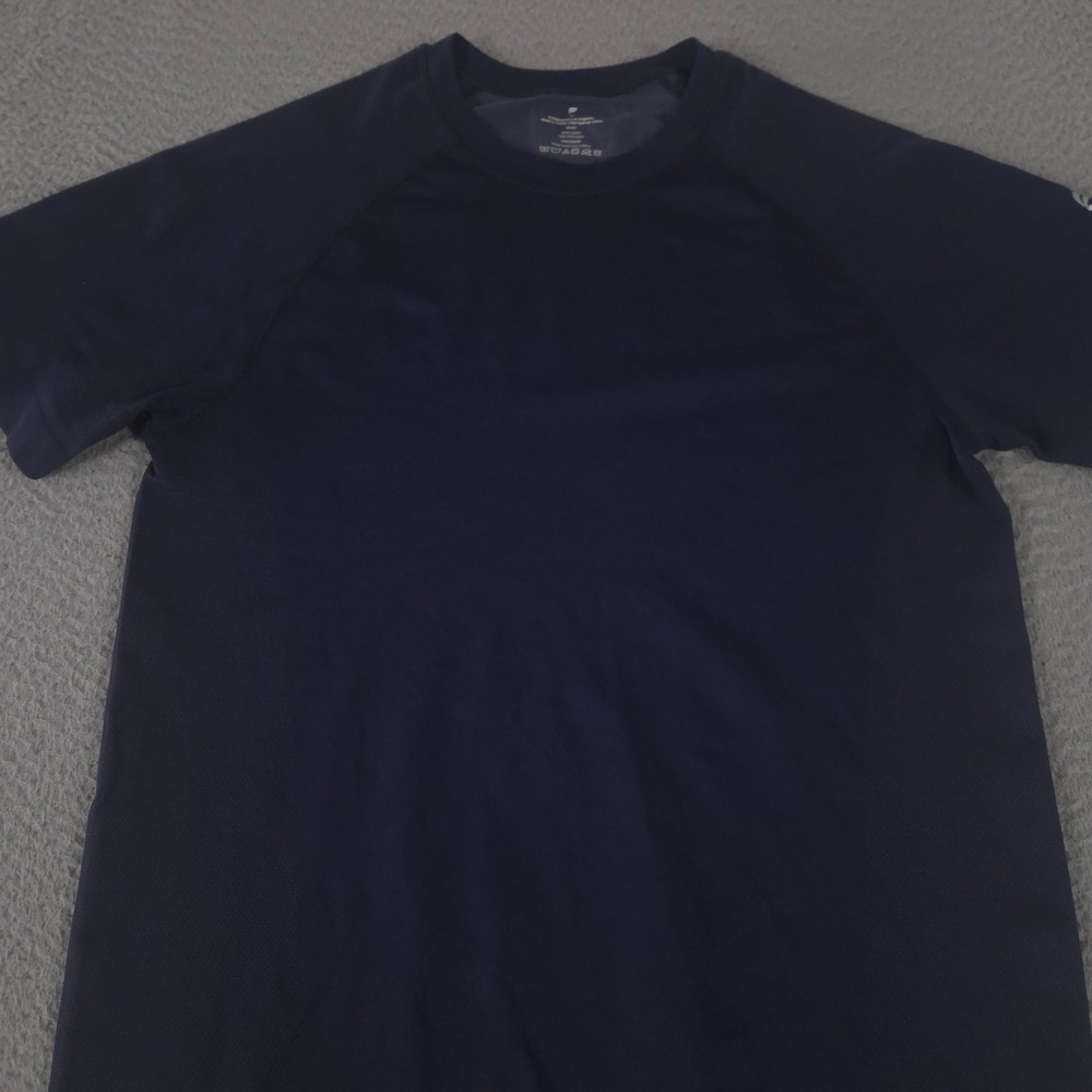 Fabletics Shirt Mens M Navy Mesh Texture Raglan Active Gym Tee Performance Gym